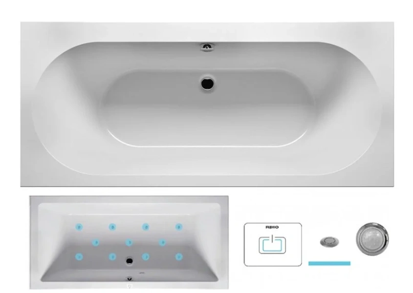 Ванна гидромассажная Riho Carolina 170 x 80 см, AIR - фото 1