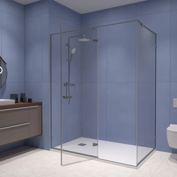 Душевой уголок RGW Stilvoll SV-040Gr 100x90 см профиль серый, стекло прозрачное - фото 3