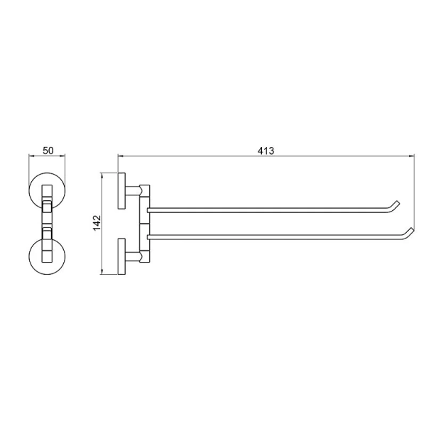 Полотенцедержатель Акватек Бетта хром, современные, hi-tech - фото 2