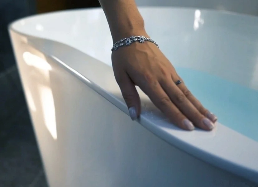 Ванна каменная Roca Raina 159 х 79 см 248466000, литой мрамор Stonex, овальная, белая index_1 - фото 10