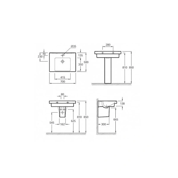 Раковина Jacob Delafon Odeon Up 70 см подвесная - фото 2