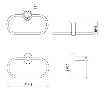 Полотенцедержатель Lemark Atlantiss овальный - фото 2