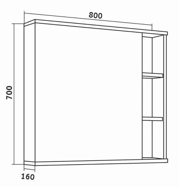 Зеркальный шкаф Grossman Форта 80 см дуб галифакс - фото 2