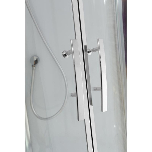 Душевая кабина Black&White Galaxy G5501 100x100 см профиль хром, с раздвижными дверьми - фото 6