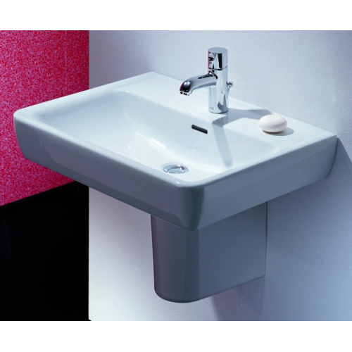 Раковина Laufen Pro 65 см с 1 отверстием для смесителя, прямоугольной формы, тюльпан - фото 5