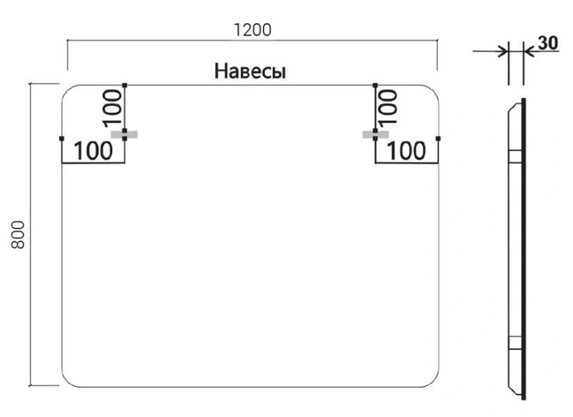 Зеркало с подсветкой Vincea 120 см c выключателем - фото 2
