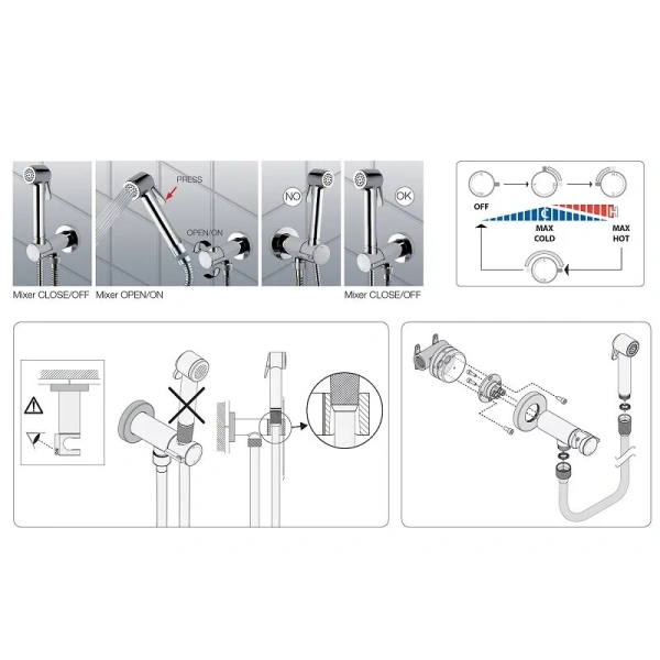 Гигиенический душ с смесителем Bossini Paloma Brass E37005 - фото 3