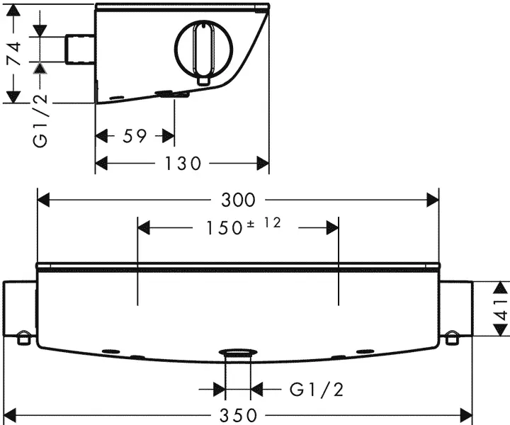 Смеситель для душа Hansgrohe Ecostat Select 13161 термостатический - фото 2