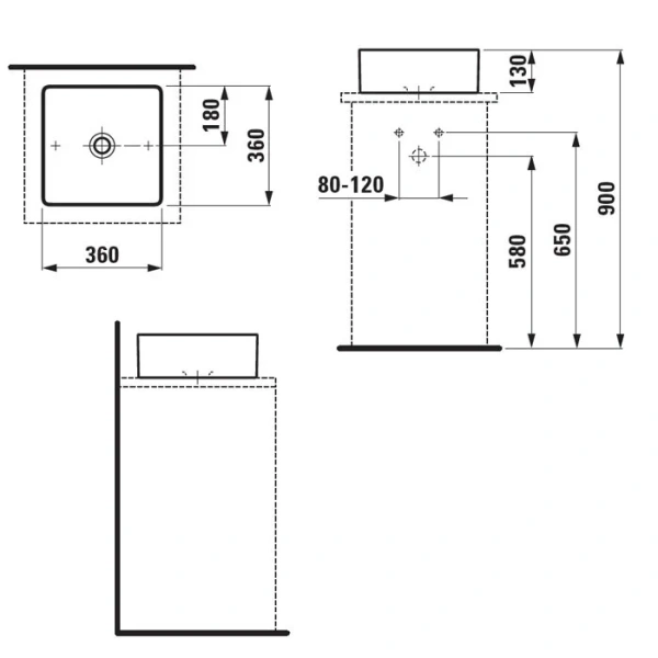 Раковина Laufen Living 36 см белая, керамические - фото 6