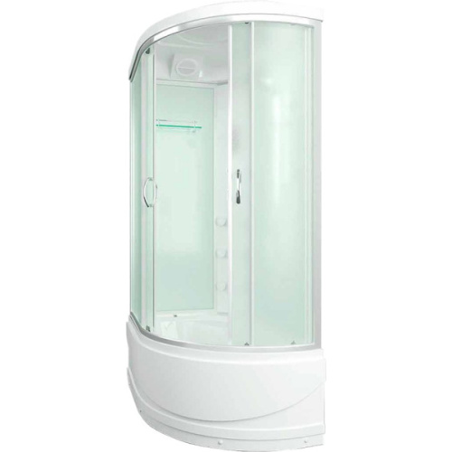 Душевая кабина левосторонняя, задняя стенка белая, стекло матовое, Erlit Comfort ER4512TPL-C3 - фото 3