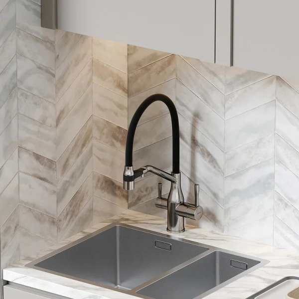 Смеситель для кухни Sancos Orta никель, однорычажные, двухрычажные - фото 8