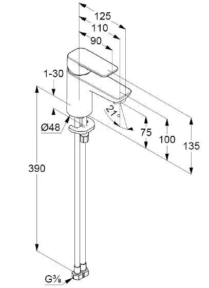 Смеситель для раковины Kludi Pure&Style 40028 латунь - фото 2