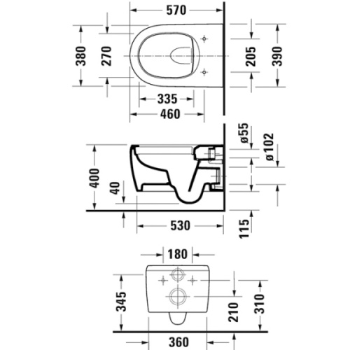 Унитаз подвесной Duravit Qatego белый - фото 2