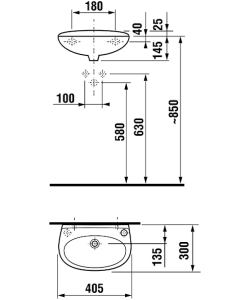 Раковина Jika Lyra 40 см отверстие под смеситель справа - фото 3