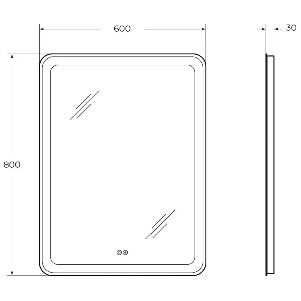 Зеркало с подсветкой Cezares 60 см с функцией памяти, в наличии - фото 2