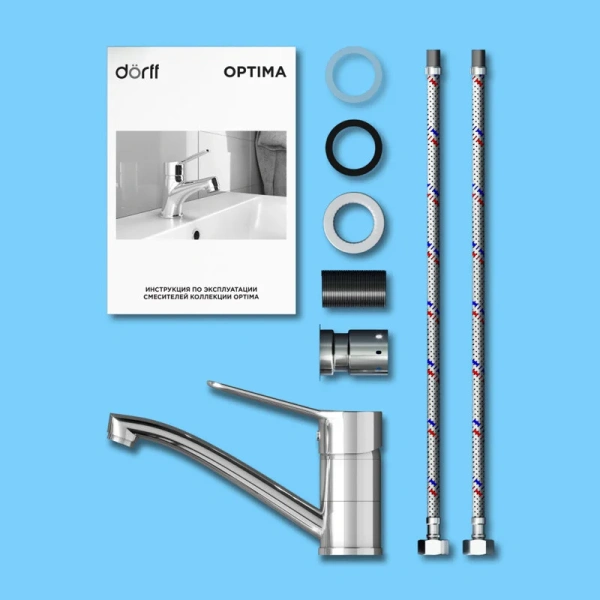 Смеситель для раковины Dorff Optima с поворотным изливом, на раковину - фото 6