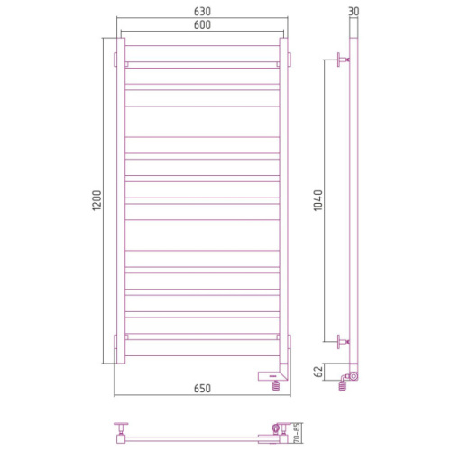 Схема, электрические скрытого подключения, правое подключение - фото 5