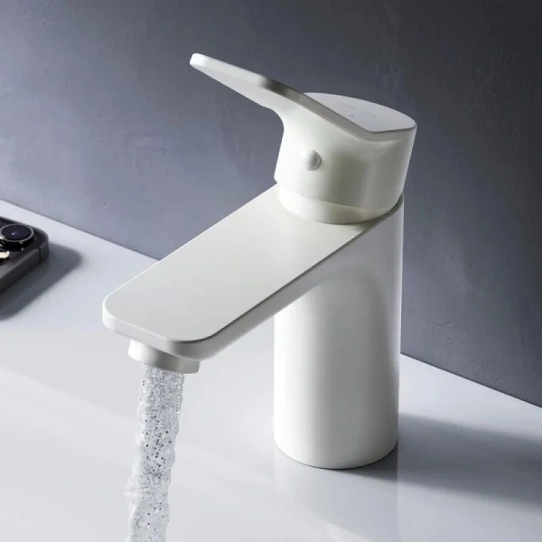 Смеситель для раковины Am.Pm X-Joy белый, из латуни, недорогие, округлая форма - фото 5