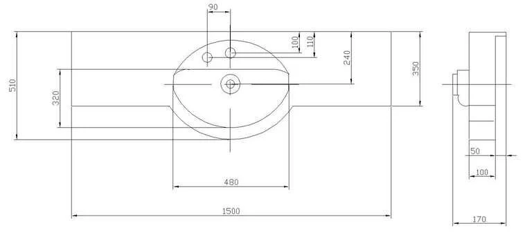 Раковина Акватон Отель 150 см с навесами - фото 2