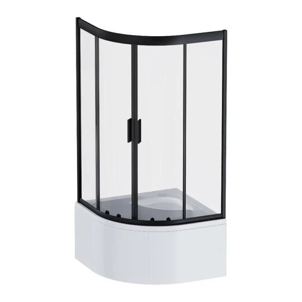 Душевой уголок Am.Pm Gem 90х90 см профиль черный матовый - фото 1