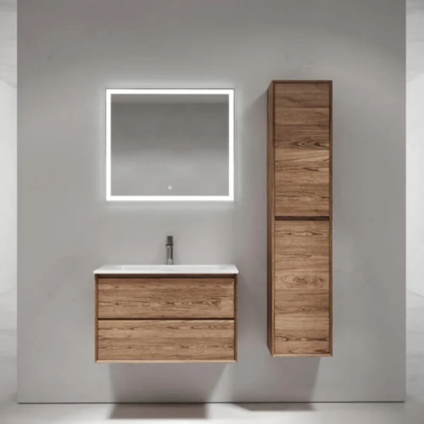 Тумба под раковину подвесная Sancos Marmi 2.0 80 см дуб чарльстон, современная, hi-tech, лофт - фото 3