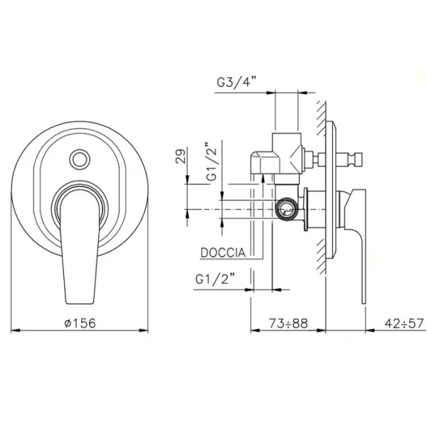 Смеситель для душа встраиваемый Nicolazzi Jungfrau 3196 - фото 3