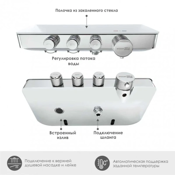 Смеситель для ванны WasserKRAFT Mindel хром/белый - фото 3