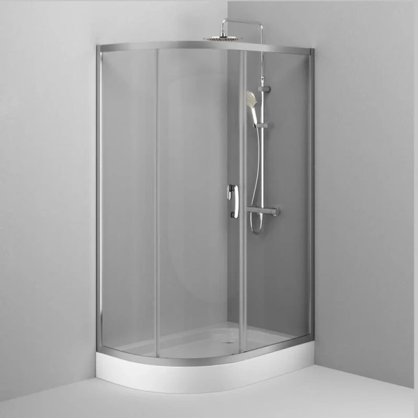 Душевой уголок Am.Pm Like 120x80 см стекло прозрачное, профиль матовый хром - фото 4