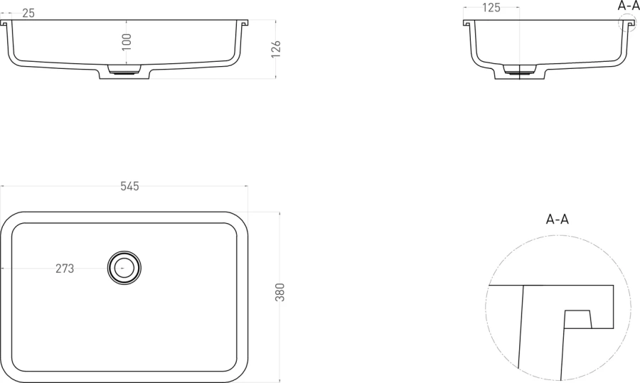 Раковина Salini Marea 09 55 см белая, из камня - фото 7