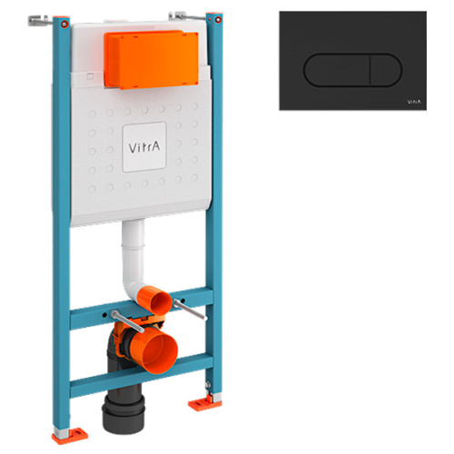 Инсталляция для унитаза Vitra V-Fix Core черной кнопкой - фото 1