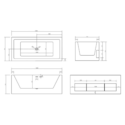 Акриловая ванна Abber 160х80 см прямоугольная - фото 3