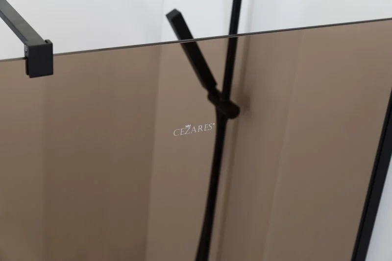Душевая перегородка Cezares Liberta 110 см стекло бронза, профиль черный, в наличии - фото 6