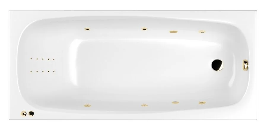 Ванна гидромассажная Whitecross Layla Slim 170 x 75 см, LINE NANO, золото, белый, 0122.170075.100.LINENANO.GL - фото 2