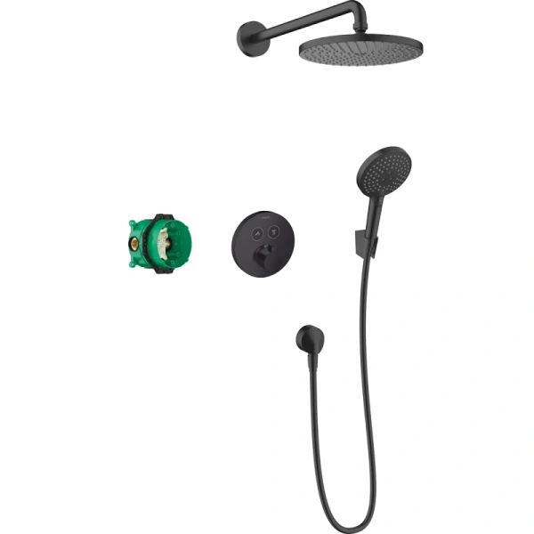 Душевой комплект Hansgrohe Raindance черный матовый - фото 1