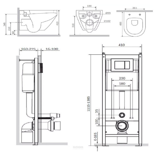 Унитаз с инсталляцией Am.Pm Spirit с клавишей глянцевый хром и сиденьем микролифт  - фото 4