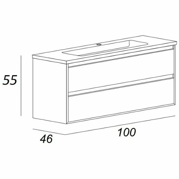 Тумба под раковину подвесная Cezares Glass 100 см белый глянец, по запросу - фото 2