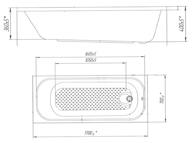 Ванна акриловая Poseidon Victoria 01вик1770 170 x 70 см, белая - фото 2