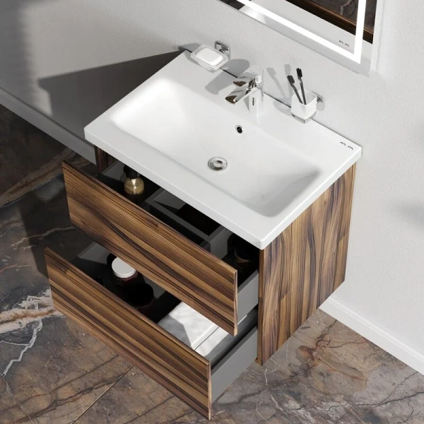 Тумба под раковину подвесная Am.Pm Gem 60 см орех, 60 см - фото 6