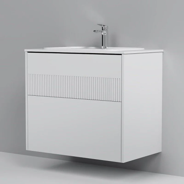 Тумба под раковину подвесная Am.Pm Func 80 см белая матовая, комплект (набор) - фото 8