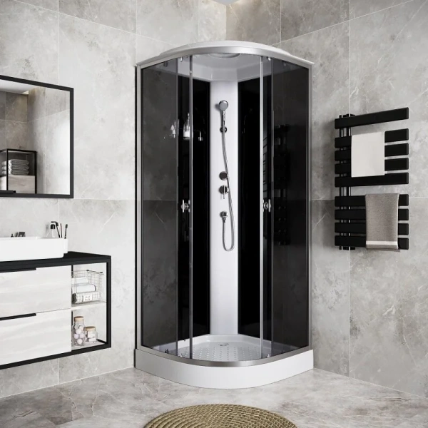 Душевая кабина Niagara Eco 90x90 см стекло тонированное, хромированный профиль - фото 9