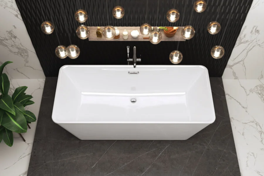 Ванна акриловая Aima Design Icon 170 x 75 см, отдельностоящая, белый, 01айк1775, прямоугольные - фото 5