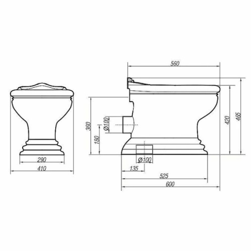 Унитаз напольный Migliore Milady 2084 керамический - фото 4