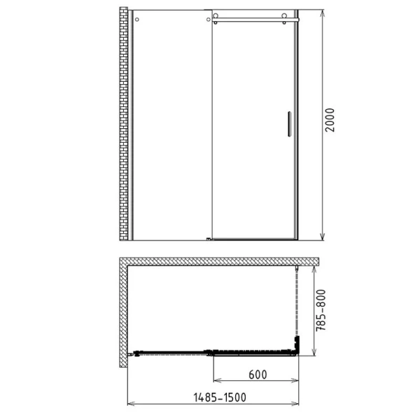 Душевой уголок Gemy Modern Gent S25191B-A6-80 - фото 2