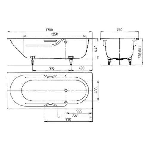 Ванна стальная Kaldewei Ambiente Rondo Star 701 170х75 см - фото 3