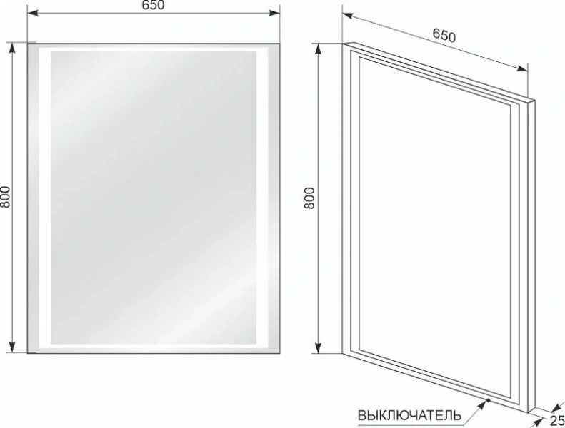 Зеркало с подсветкой Style Line Прованс 65 см прямоугольное, современные, hi-tech - фото 3