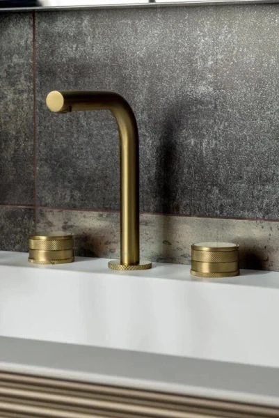 Смеситель для раковины Boheme Prestige золото матовое, из латуни, округлая форма - фото 5