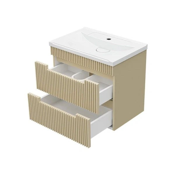 Тумба под раковину подвесная Brevita Ariana 60 см капучино, моноблок - фото 5