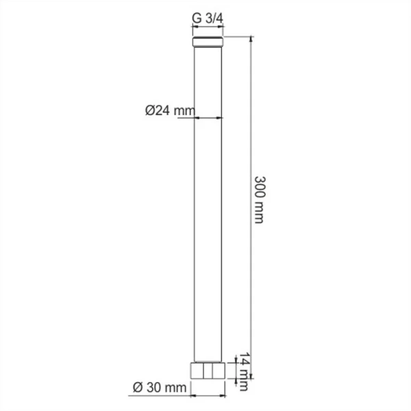 Удлинитель штанги WasserKRAFT хром - фото 2