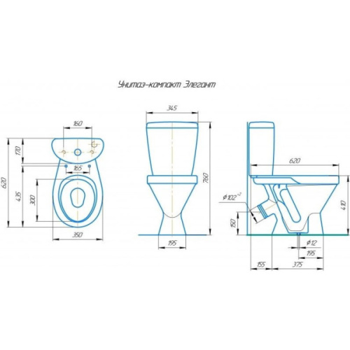 Унитаз компакт Rosa Элегант черный - фото 2