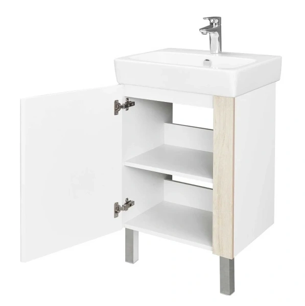 Тумба под раковину напольная Акватон Кантри 55 см белый, дуб верона, современная, hi-tech - фото 3
